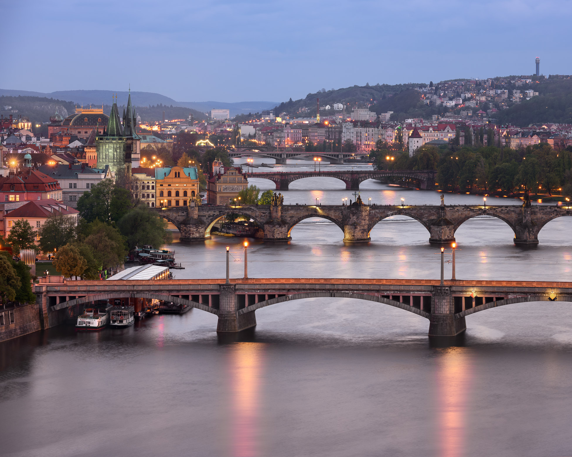 Vltava River And Prague Bridges Anshar Photography