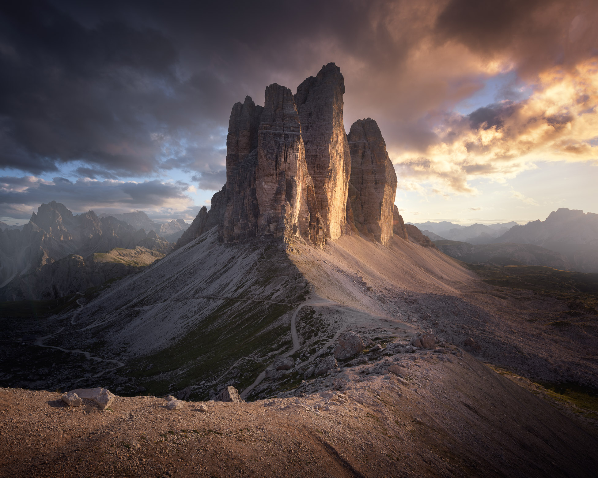 Quadro Moderno Canvashop Dolomiti - 3 Cime Di Lavaredo, 120x60 Cm, Stampa Su Tela Canvas